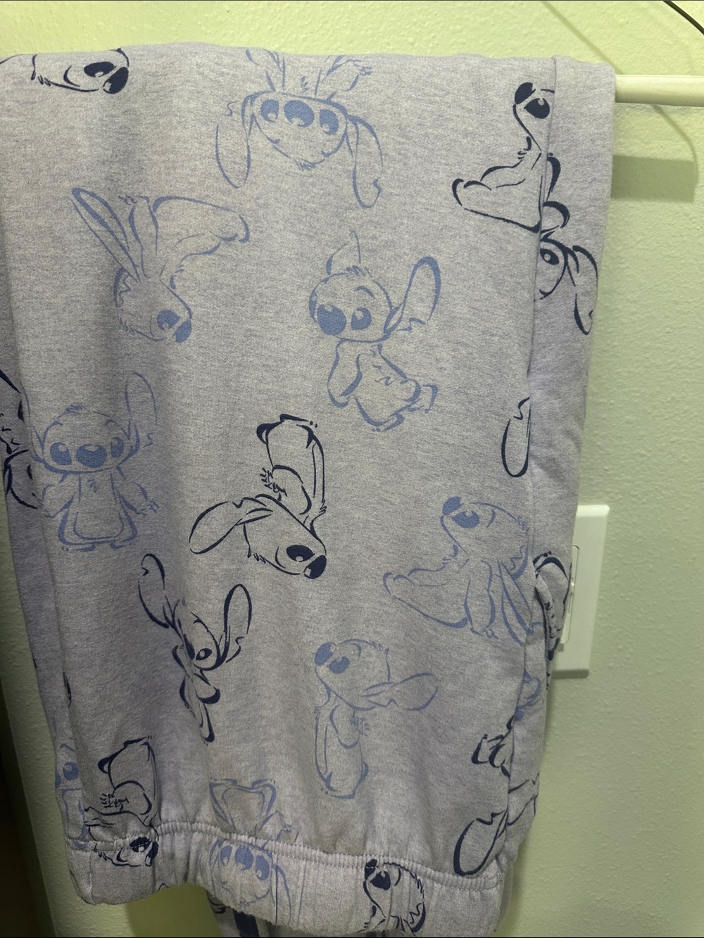 Disney Lavender & Navy Stitch Print Pajama Top - Picture 2 of 3